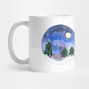 Wolf under a Galaxy Sky Mug